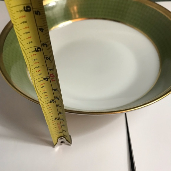 Art Deco Fine China Mikasa Kinsley Serving Deep Bowl 8.5” Green And Gold - Picture 4 of 8